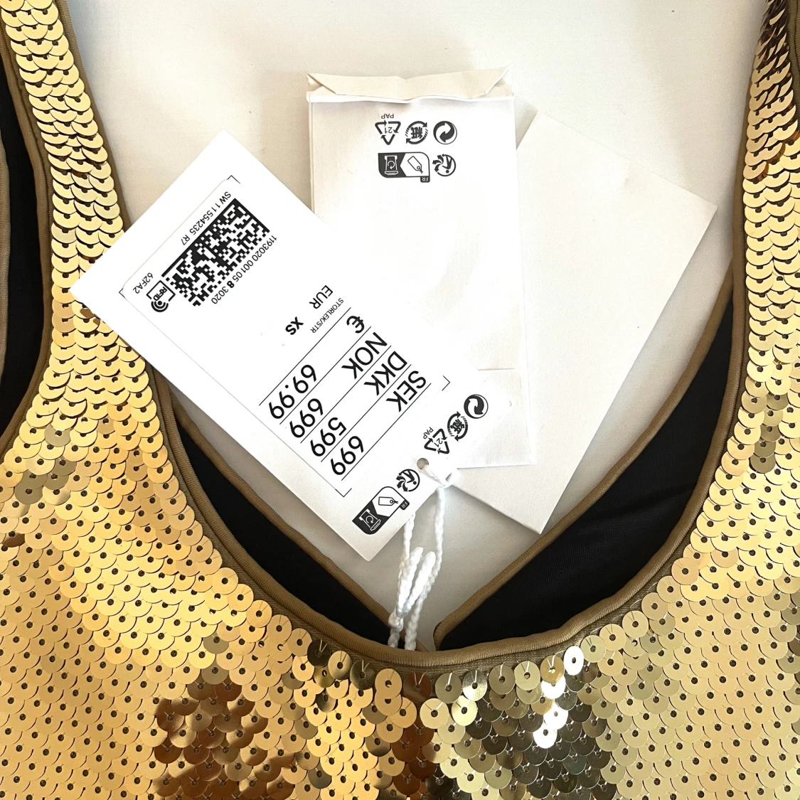  H&M X Paco Rabanne Gold Sequined Crop Top - 93