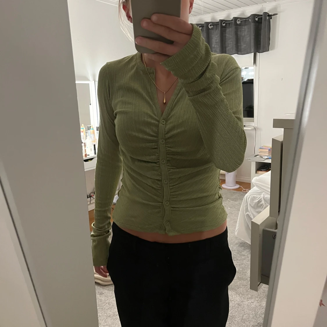 Grön ribbad topp