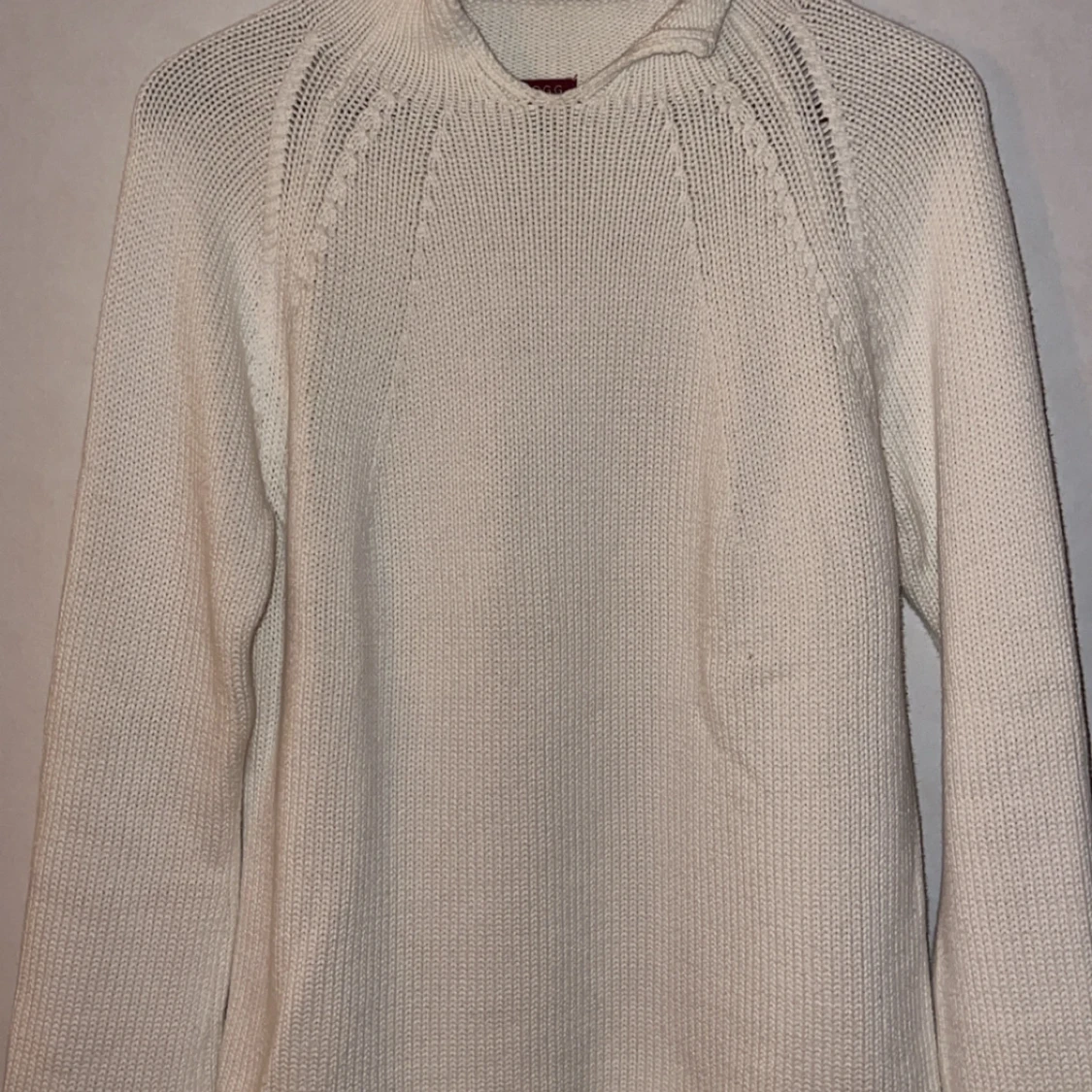 Vit stickad tröja - 90