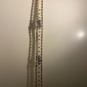 Beige bälte med silverdetaljer - Snyggt beige bälte med coola silverdetaljer och en leopardfigur. Perfekt för att ge din outfit en unik touch. Bältet har en rad med nitar och en iögonfallande leopard i silver som ger en edgy känsla. Passar både till vardags och fest!