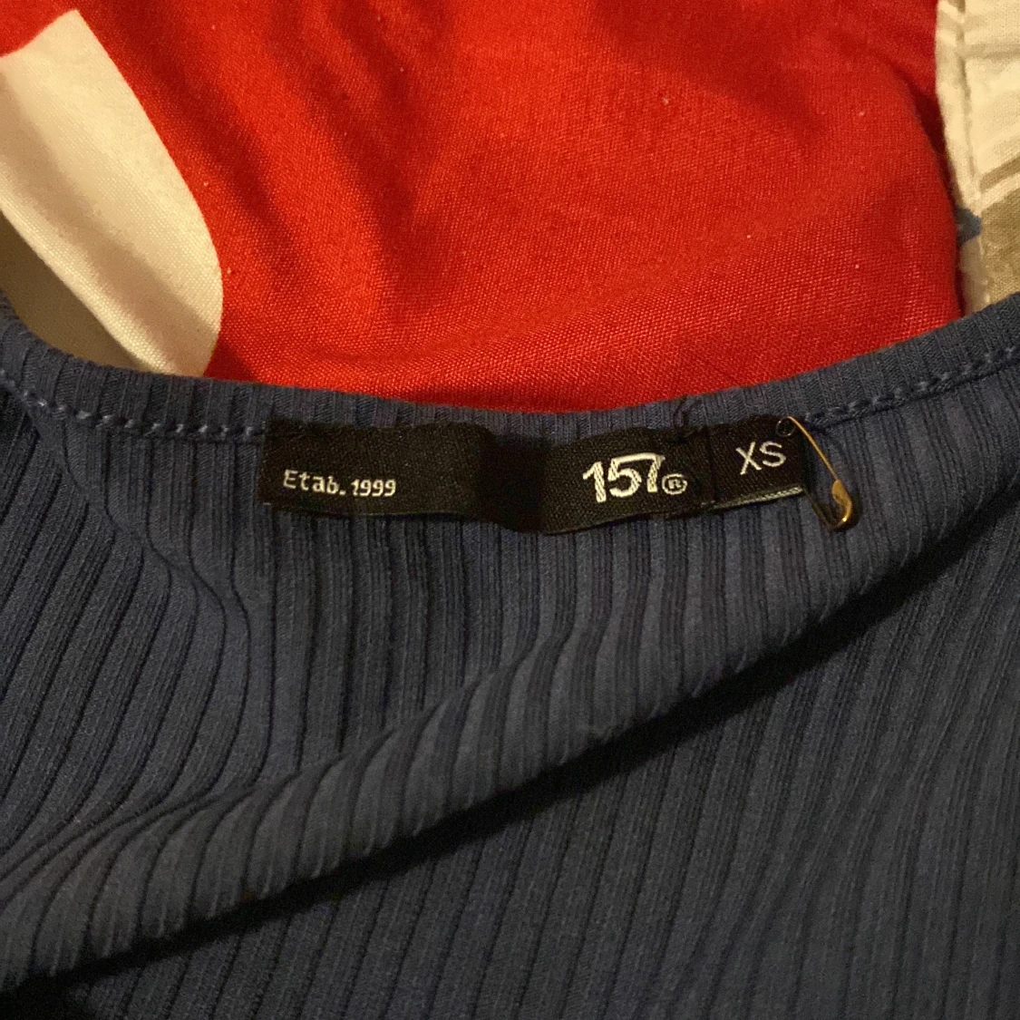 Blå ribbad klänning från 157 - 91