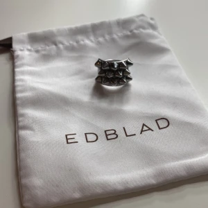 Silverfärgad ring från Edblad  - Snygg och modern ring i silverfärg från Edblad. Ringen har en unik design med flera små spetsiga detaljer som ger den en edgy look. Perfekt accessoar för att lyfta vilken outfit som helst. Kommer med en praktisk förvaringspåse. storlek: 16,00