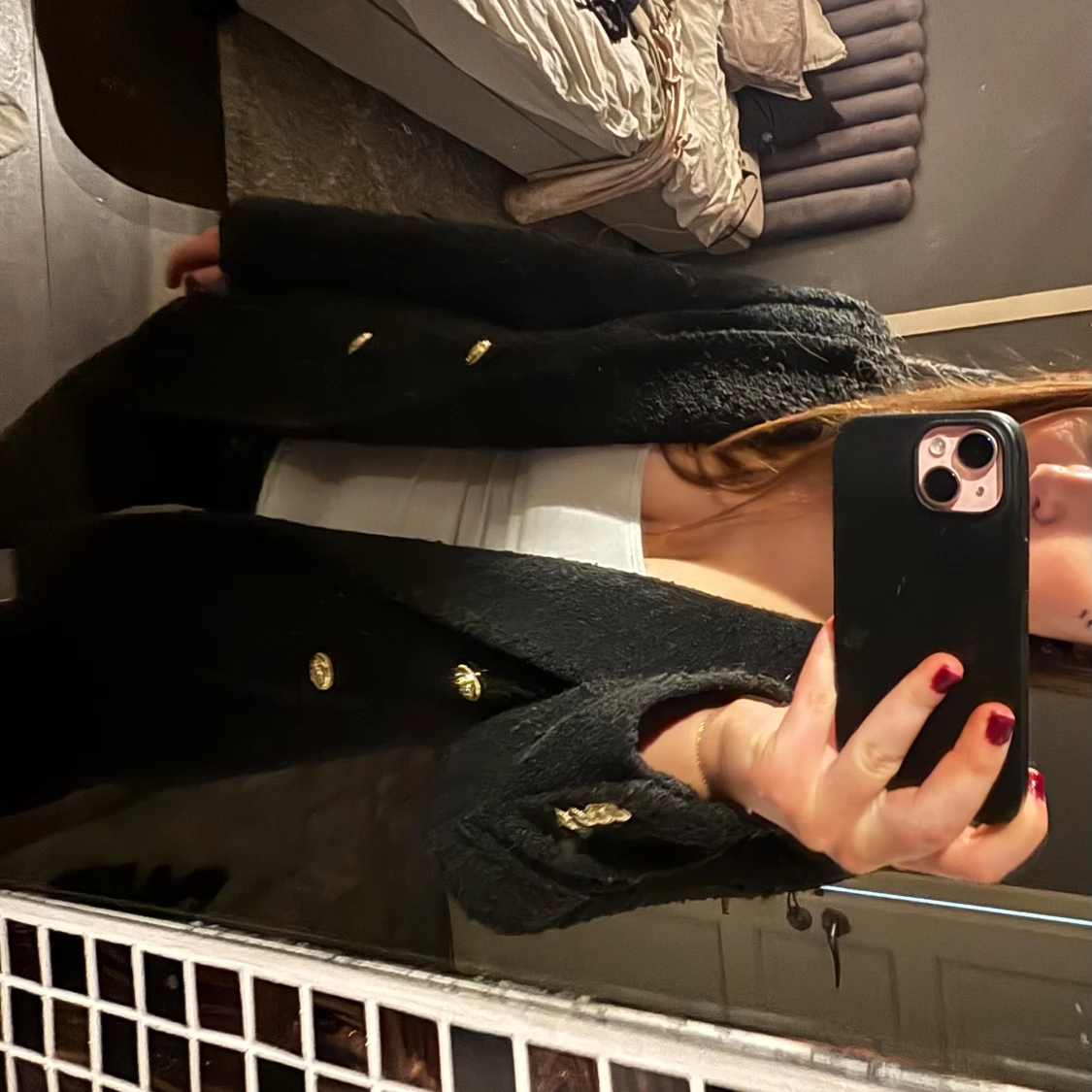 Svart strukturerad kavaj