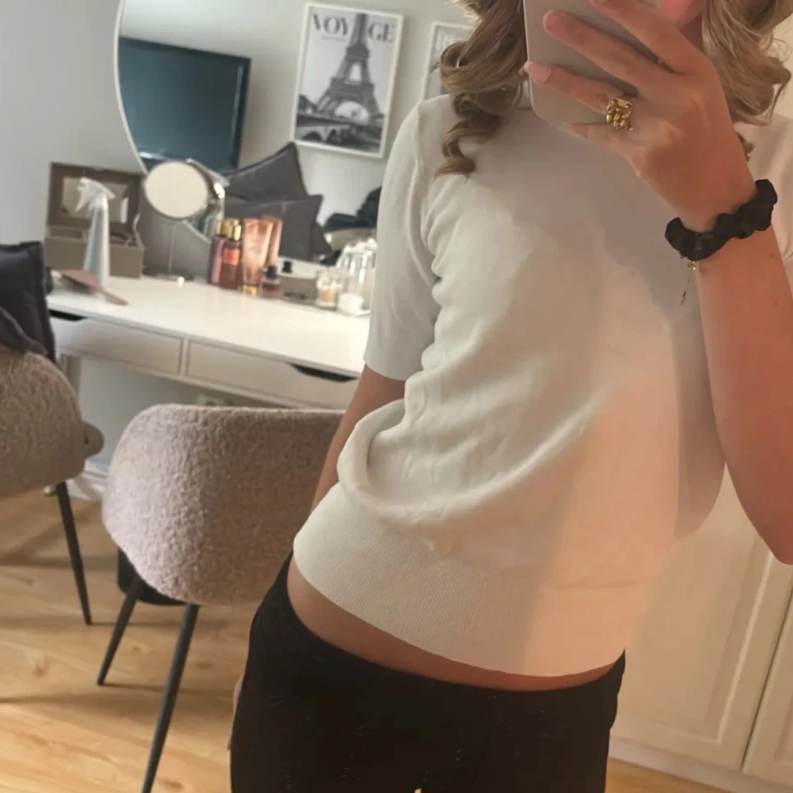 Vit kortärmad topp - 91