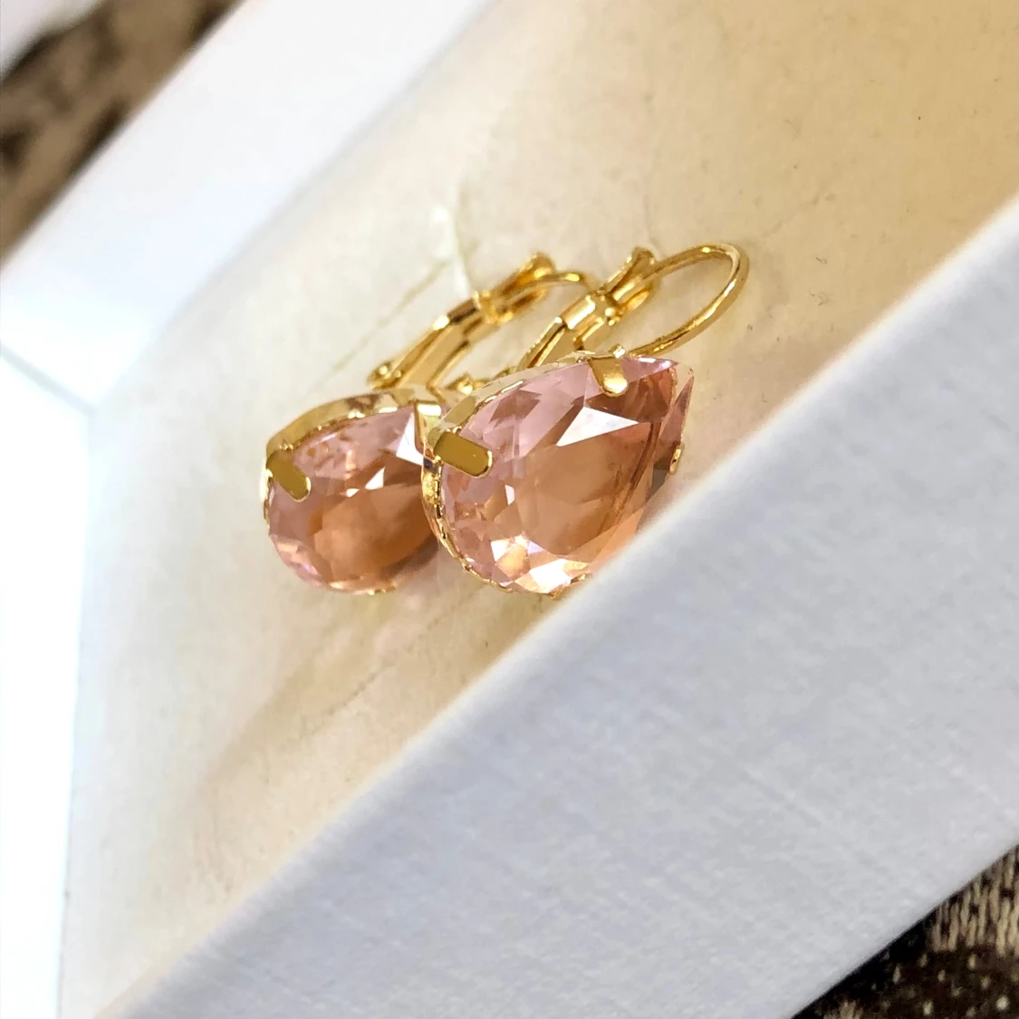 Aprikos rosa Drop örhängen  - 2