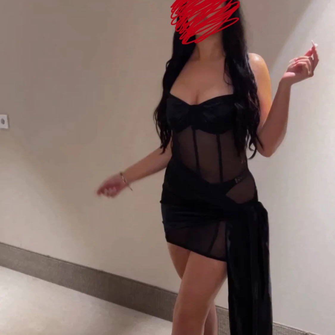 Svart transparent klänning - 1