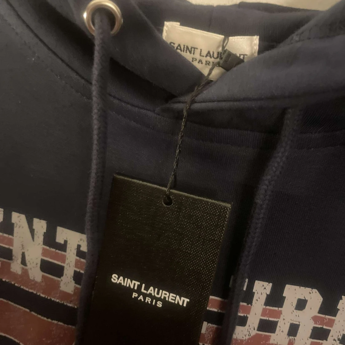 Mörkblå hoodie från Saint Laurent - 4