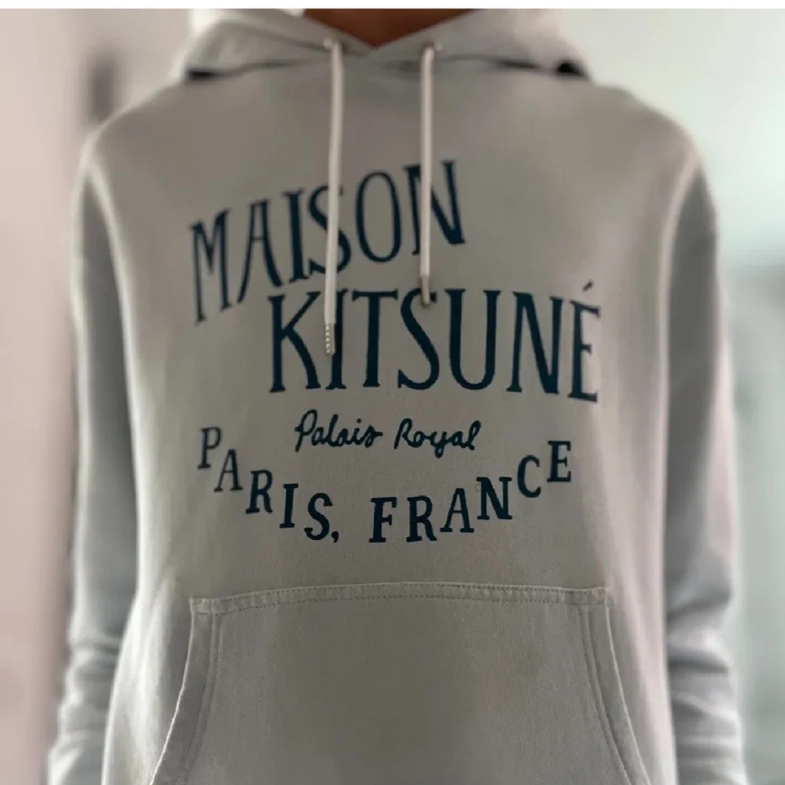 Maison Kitsuné Hoodie ljusblå
