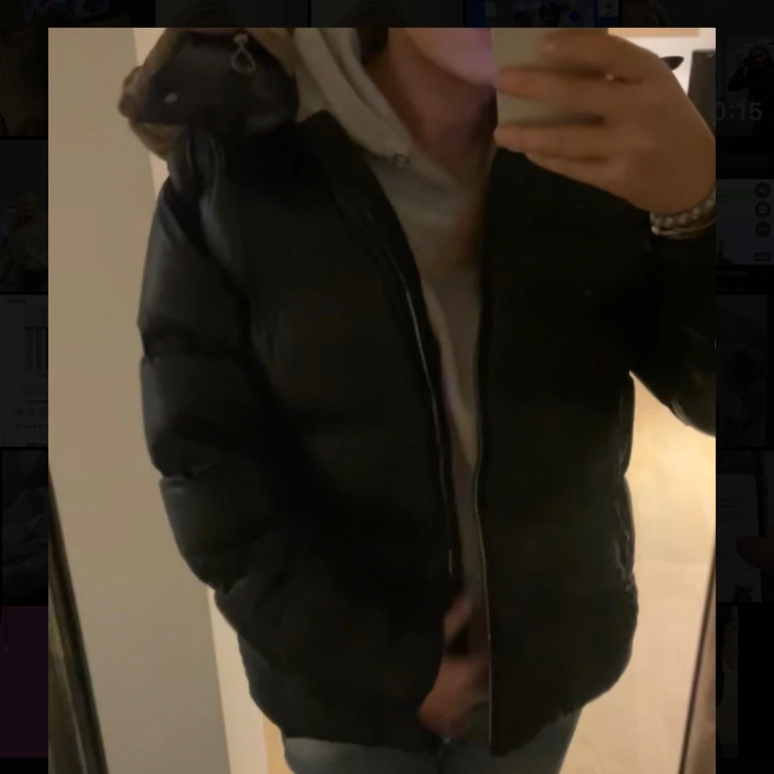 Svart pufferjacka - 93