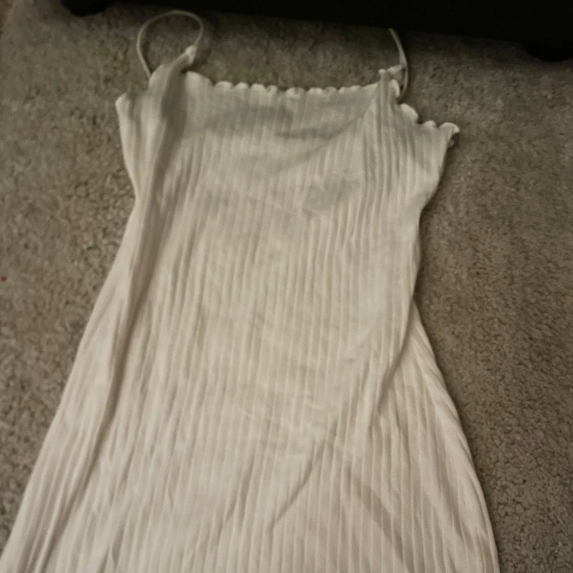 Vit ribbad klänning - 91