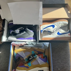 Jordans&air force - WTS/WTDS J3 court purple (såld)❌ Air force 1 Jackie Robinson US 9.5 43 Bin: 2299kr använda 1 gång  J4 dessert Moss US 9.5 43 Bin: 3599kr DS Kan mötas Stockholm eller fraktas. Kvitto finns  Refs finns