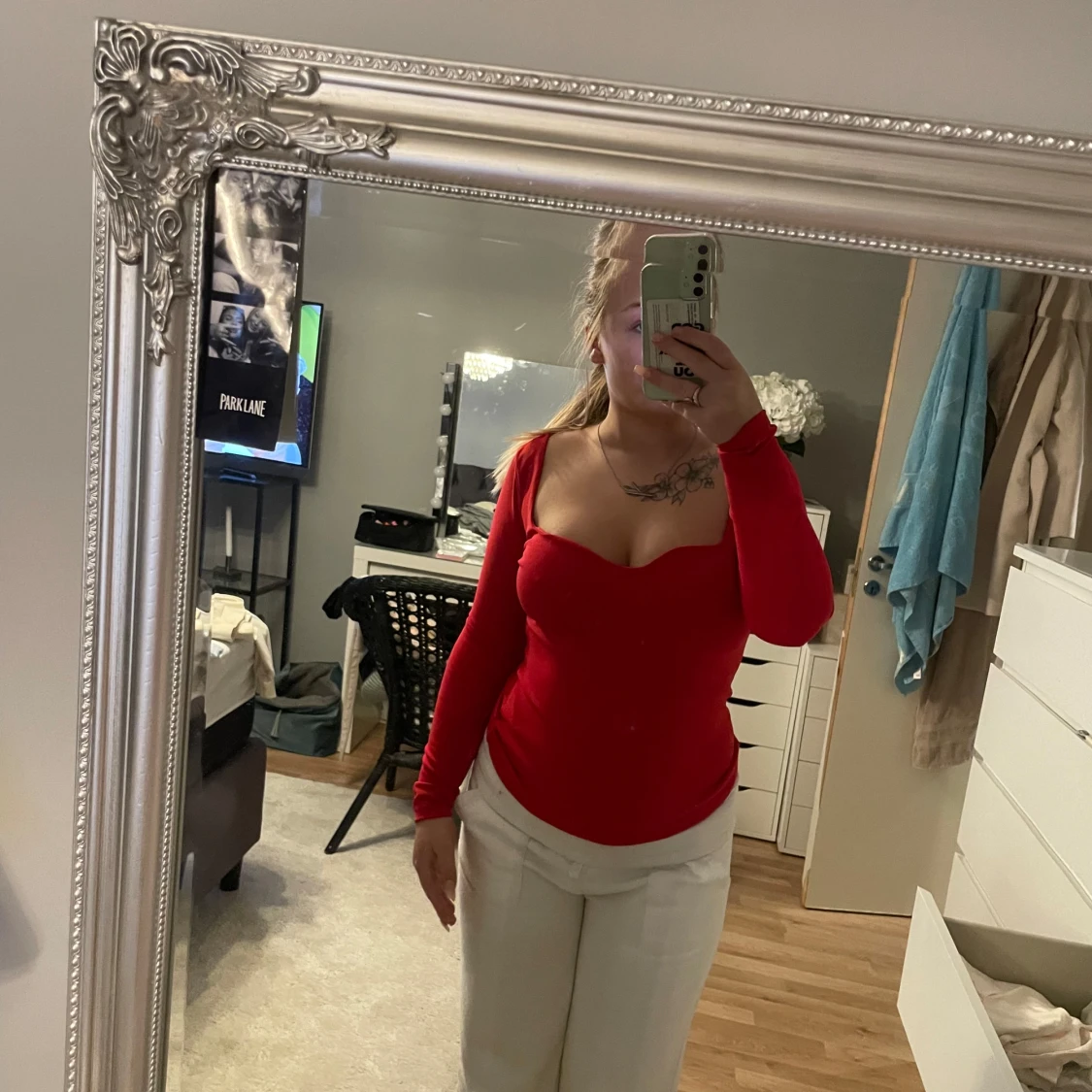 Röd långärmad topp från H&M