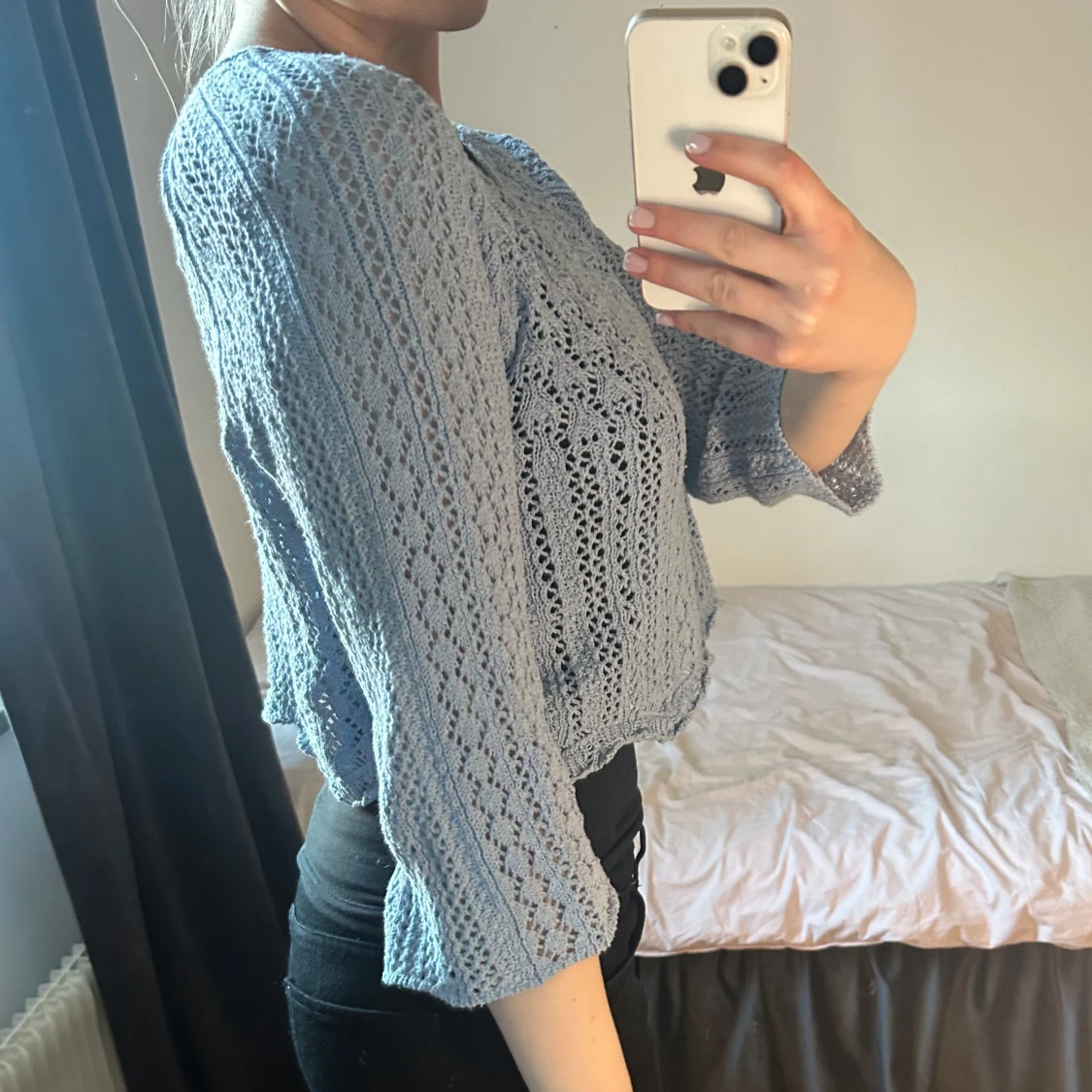 Ljusblå stickad tröja - 3