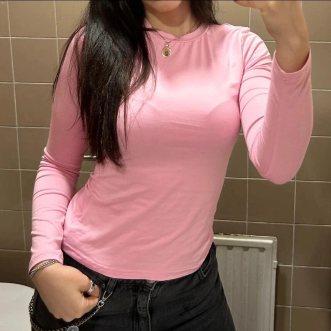 Rosa långärmad topp