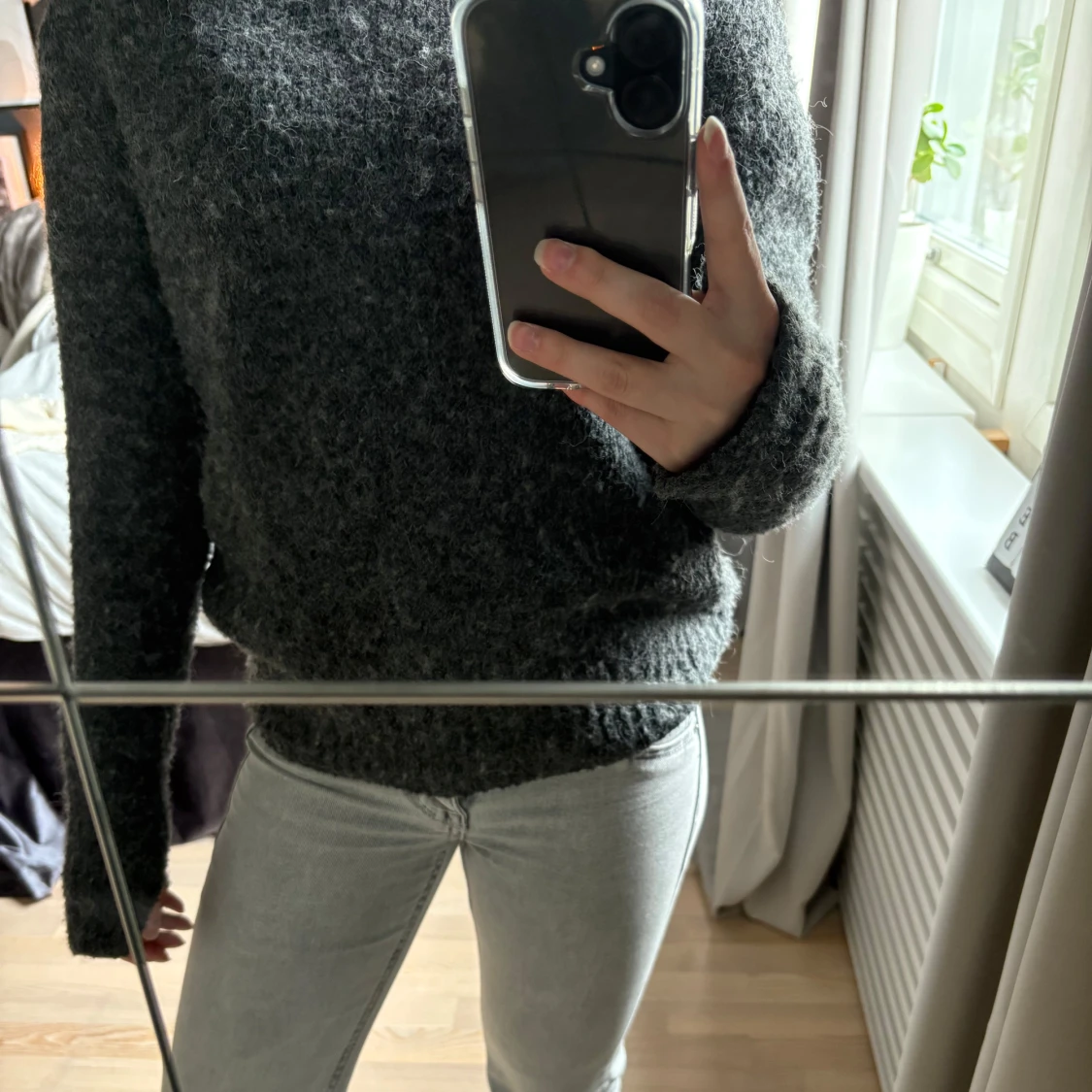 Grå stickad tröja från H&M