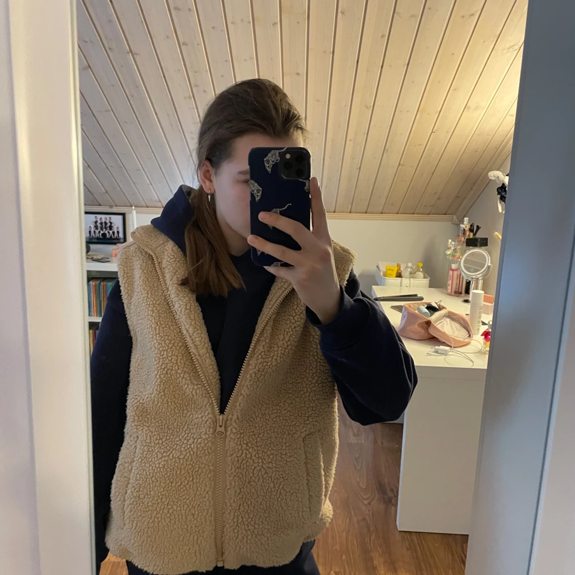 Beige teddyvest från H&M 
