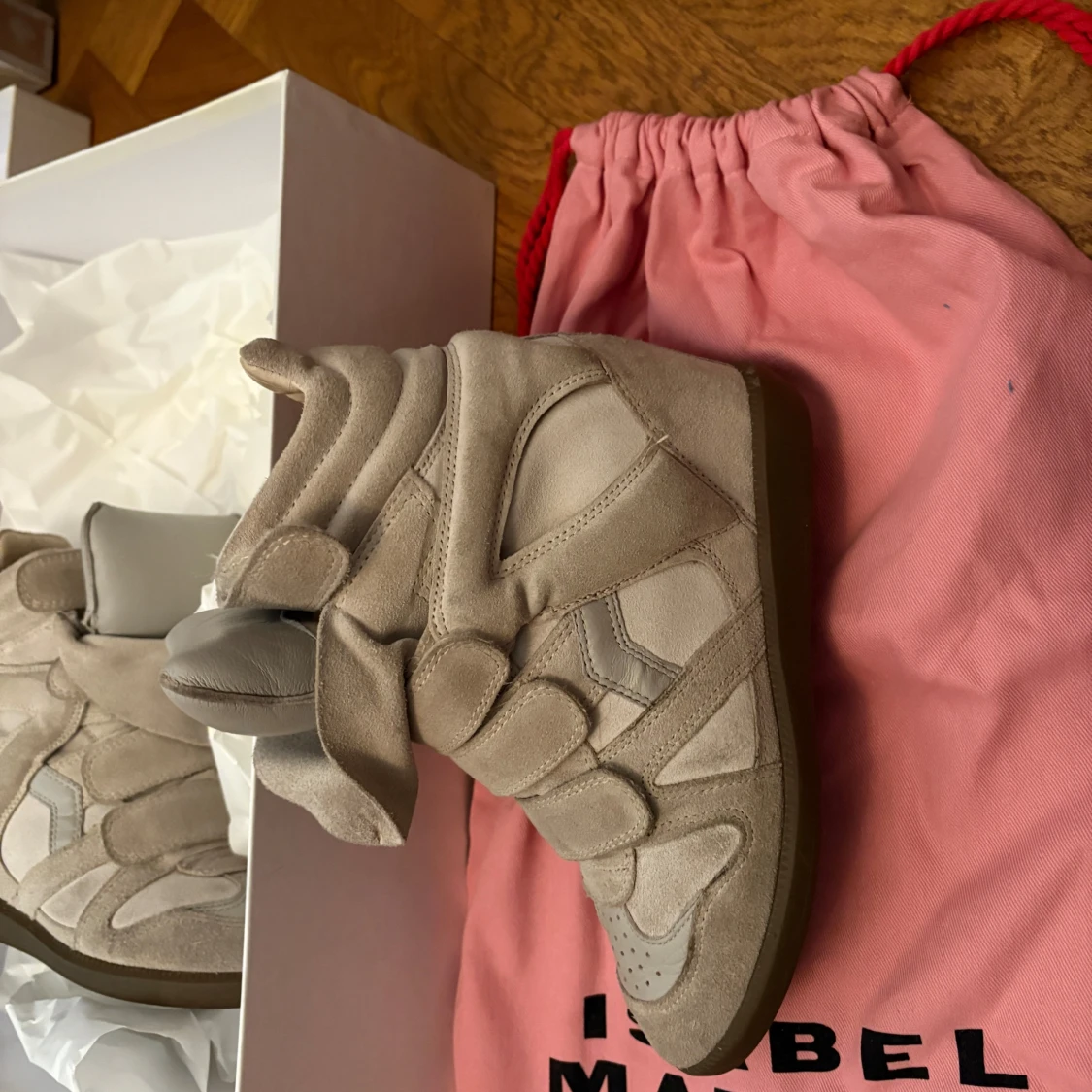 Beige sneakers med kardborreband isabel marant  - 2