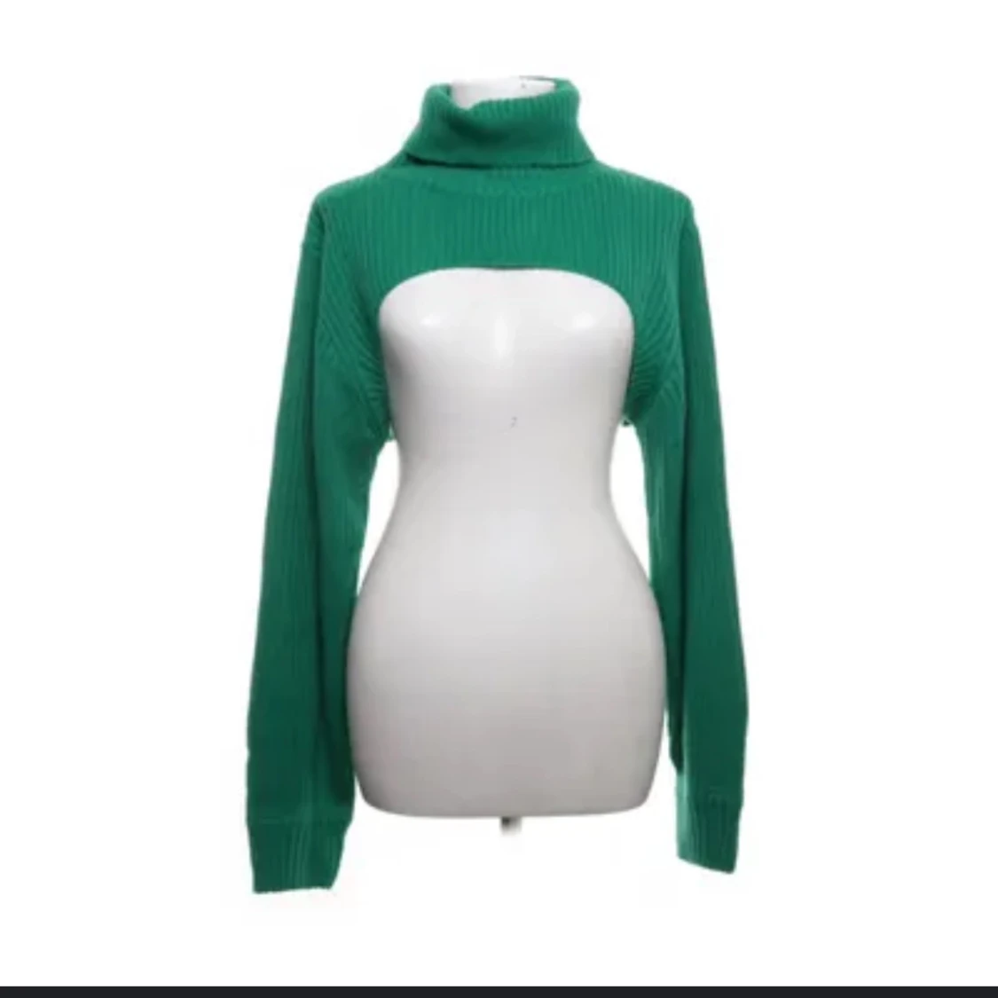 Grön ribbad polotröja - 90