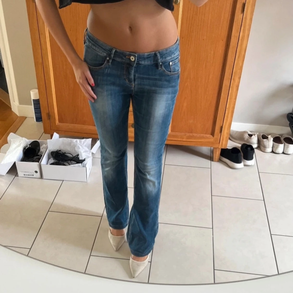 Lågmidjade jeans/bootcut - 91