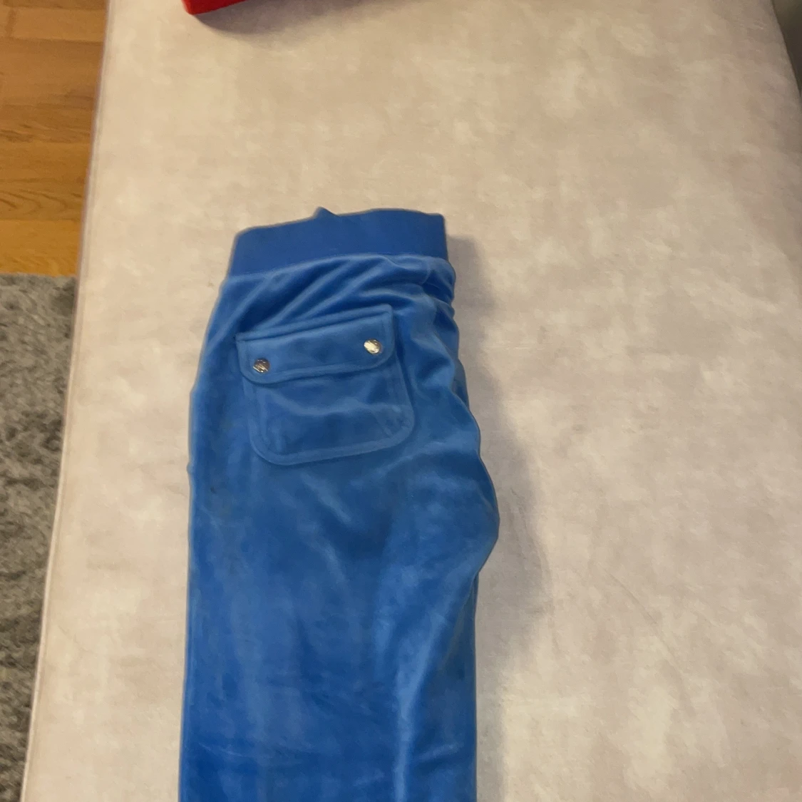 Blå mjukisbyxor med snörning - 1