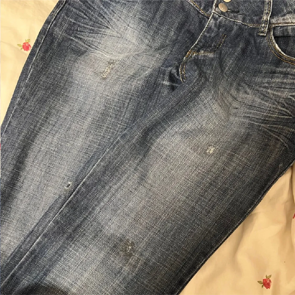 Blå lågmidjade jeans  - 93