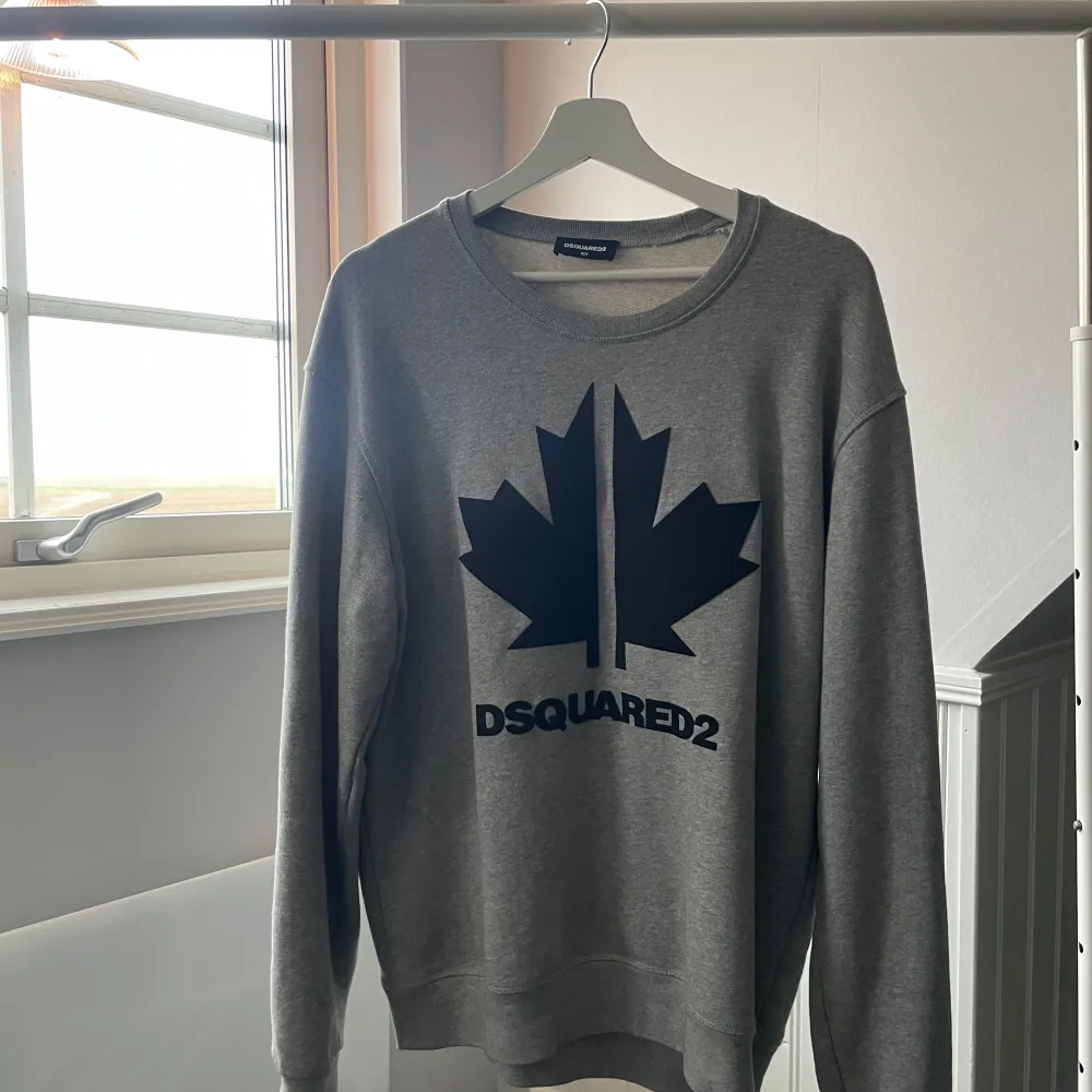 Dsqared2 sweatshirt i färgen grå och svart storleken är 16 y som motsvarar M men funkar till S också tag medföljer såklart!. Hoodies.