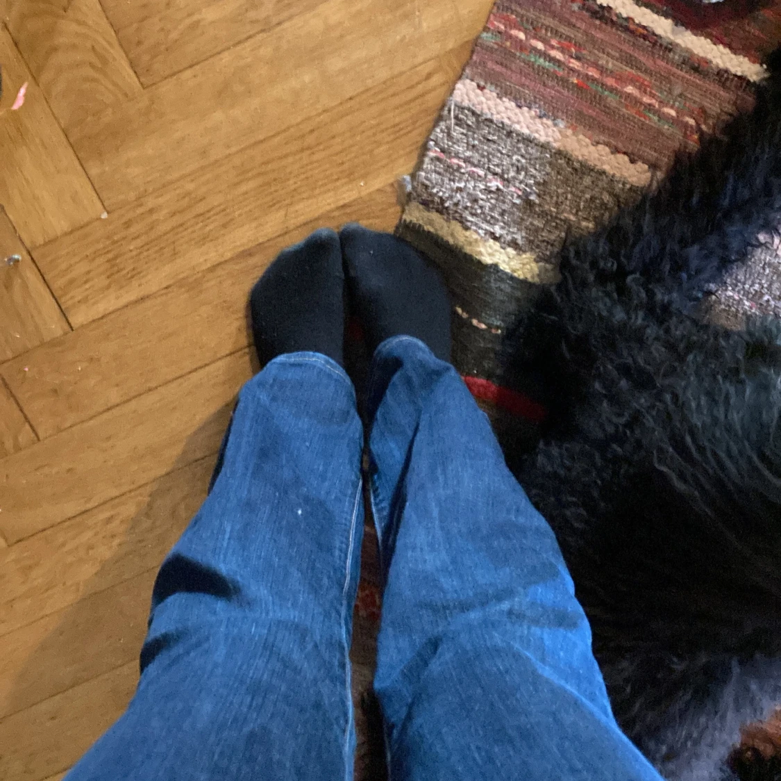 Mörkblå bootcut jeans - 2