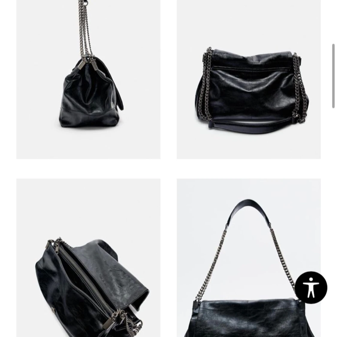 Svart axelväska med kedjedetaljer - 1