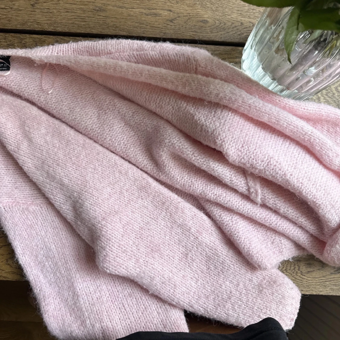 Rosa stickad tröja  - 90