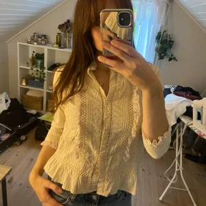 3/4 ärm vintage topp - Ingen storlek på taggen men passar S