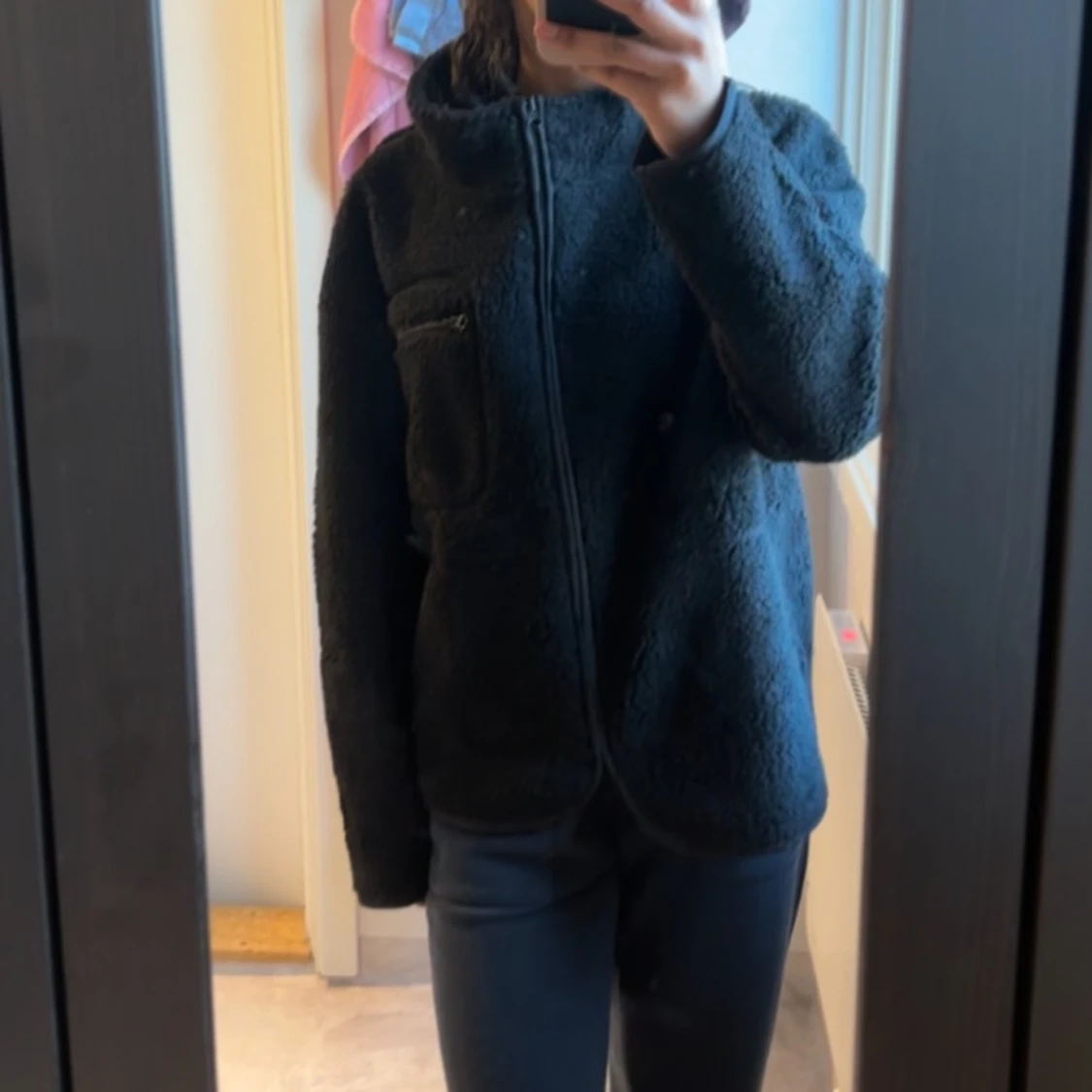 Svart Teddy jacka  - 91