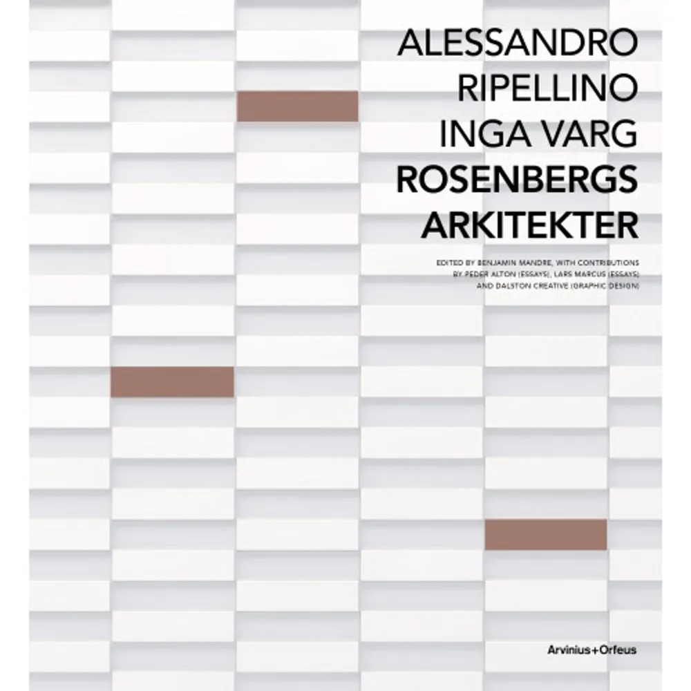 Architects Alessandro Ripellino and Inga Varg took charge of Rosenbergs Arkitekter in 1993.Together, they transformed the practice into one of the leading representatives and renewers of Swedish human modernism. In their work, they give equal consideration to beauty and functionality; each project is infused with poetic simplicity and lends elegance to daily life. Rosenberg Arkitekter ended their practice 2013. They continue separately as Alessandro Ripellino Arkitekter and Varg Arkitekter. Today, their separate practices continue to build upon the legacy established in the their two decades together as Rosenbergs Arkitekter. The rich history of Rosenbergs has given way to each architect's own, distinctive method of handling projects of all sizes, from small building details to larger master plans. This book documents their shared legacy, providing an in-depth look at Alessandro Ripellino and Inga Varg's formative years at the helm of Rosenbergs Arkitekter. As Lars Marcus points out in his essay, 