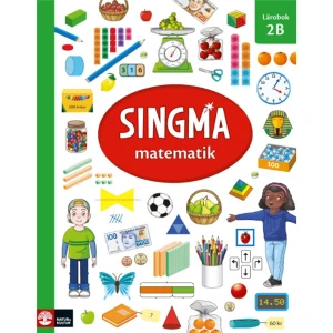 Singma matematik 2B Lärobok (bok, flexband) - Att ge eleverna goda grundkunskaper i matematik, självförtroende, nyfikenhet och intresse för att lära mer – det är några av matematikundervisningens viktigaste uppgifter.  Med Singma matematik betonas kvalitet i undervisningen och lärarens viktiga roll för elevers utveckling och lärande. Läromedlet ger dig som lärare stöd och en tydlig idé om hur lektioner kan läggas upp, vad som är i fokus och hur du på bästa sätt stödjer och utmanar elevers eget tänkande och lärande. Singaporemodellen Singma tar utgångspunkt i hur matematikundervisningen är uppbyggd enligt Singaporemodellen. Singma har arbetats fram i samarbete med Dr Yeap Ban Har, en världsledande expert inom området. Singapore tillhör sedan länge toppnationerna i internationella undersökningar som Pisa och TIMSS, och modellen har fått stor spridning internationellt.  Arbetsgång Varje lektion är indelad i tre huvudmoment av olika karaktär. Momenten är återkommande i varje lektion för att på olika sätt skapa igenkänning för eleverna. I de olika momenten får eleverna möjlighet att under en och samma lektion träna på förmågorna i matematik utifrån läroplanen. Uppgifterna är omsorgsfullt utvalda för att uppmuntra till samtal och reflektion om olika strategier, och för att ge variation och progression. Elevens böcker Singma matematik omfattar en lärobok och en övningsbok per termin. Till varje lektion i läroboken finns uppgifter i övningsboken som är avsedda för individuell träning. Lärobok Används för gemensamma genomgångar och samtal i klassen, samt till övningar och aktiviteter som eleverna gör i par eller i grupp. Övningsbok Eleven tränar självständigt och befäster sina kunskaper. Uppgifterna i övningsboken är direkt kopplade till varje lektion. Vi utforskarVarje lektion inleds med att eleverna har boken stängd och du inleder med en noga utvald startuppgift. Här har du som lärare en coachande roll, och ställer frågor för att utveckla elevernas tänkande och reflektion. I lärarhandledningen får du allt stöd du behöver för att leda diskussionen och för att formalisera matematiken på tavlan. Vi lärNär ni är klara med startuppgiften öppnar ni boken och tittar på den eller de lösningar som presenteras. Gjorde ni likadant eller på ett annat sätt? Vi övarI nästa moment får eleverna pröva fler uppgifter som behandlar samma ämnesområde på ett liknande sätt. De fortsätter att arbeta i par eller grupp och tanken är att de ska fortsätta att samtala och resonera kring uppgifterna. Jag övarI den sista delen av lektionen får eleverna arbeta på egen hand med att befästa sina kunskaper i övningsboken. Genomtänkt undervisning I Singaporemodellen betonas vikten av lärarens kompetens och att undervisningen bedrivs med hög kvalitet på ett genomtänkt och systematiskt sätt. Läraren har en central roll och ett tydligt uppdrag att undervisa för förståelse och lära eleverna att bemästra matematiken. Lärarens roll är att ställa frågor för att hjälpa eleverna att utveckla sitt tänkande och att uppmuntra dem att finna fler strategier och metoder för att lösa problem. Läraren återberättar och speglar det som eleverna säger, men ger som regel inte svaren utan de kommer från eleverna själva.    Format Flexband   Omfång 164 sidor   Språk Svenska   Förlag Natur &amp; Kultur Läromedel   Utgivningsdatum 2018-01-22   Medverkande Chang Suo Hui   Medverkande Lim Li Gek Pearlyn   Medverkande Helen Miller Crafoord   Medverkande Lim Li Gek Pearlyn   Medverkande Yeap Ban Har   Medverkande Sue Tan   Medverkande Kristina Holm   ISBN 9789127448841  