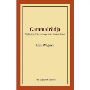 Elin Wägner (1882-1949) brukar räknas till de så kallade Tiotalisterna, med sitt samhällsfokuserade författarskap. Wägner var även verksam som journalist. Till hennes mest kända och uppskattade skönlitterära verk hör bl.a Norrtullsligan och Pennskaftet, men hon har även gått till historien för sitt engagemang för kvinnlig rösträtt, för Fredsrörelsen och för att hon var med och grundade Rädda Barnen 1919. Wägner blev 1937 ledamot av Samfundet De Nio. 1944 blev hon ledamot av Svenska Akademien.Gammalrödja: Skildring från en bygd som ömsar skinn (1931) har en fragmenterad uppbyggnad, vilket överenstämmer med den upplevelse av värdeupplösning som det nya samhället förde med sig. Mycket av det gamla parodieras, men en del företeelser lyfts också fram som värdefulla, som den äldre kvinnan som har kunskaper om jordbruket och den gamla bygemenskapen. Wägner framhåller individens relevans och ansvar, betydelsen av det självständiga moraliska ställningstagandet gentemot lärosatser och auktoriteter. Boken mottogs välvilligt av kritiken när den kom.    Format Häftad   Omfång 173 sidor   Språk Svenska   Förlag The Sublunar Society   Utgivningsdatum 2020-08-05   ISBN 9789188999801  