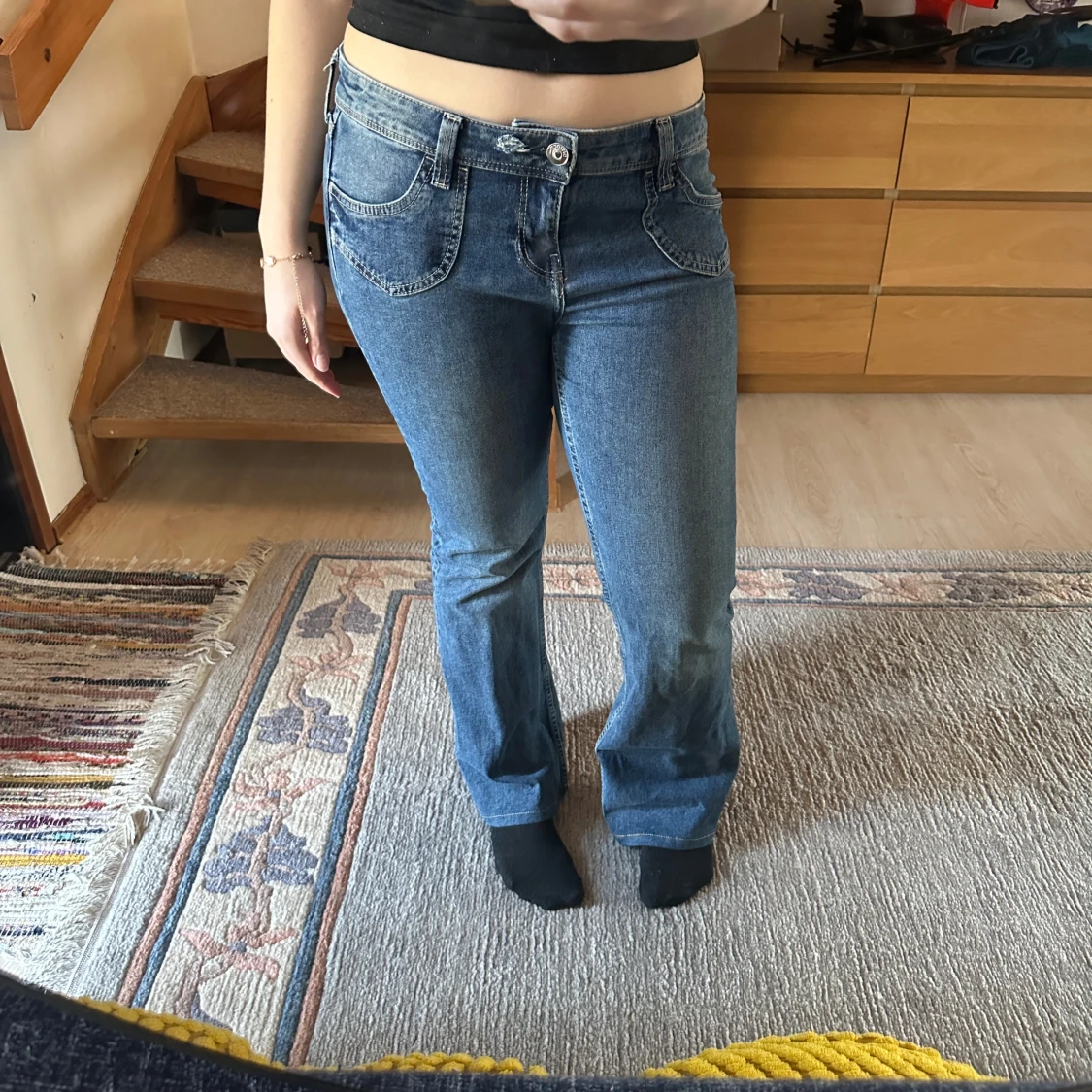 Blå bootcut jeans - 1