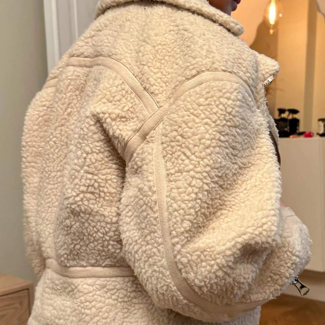 Beige teddyjacka - 90