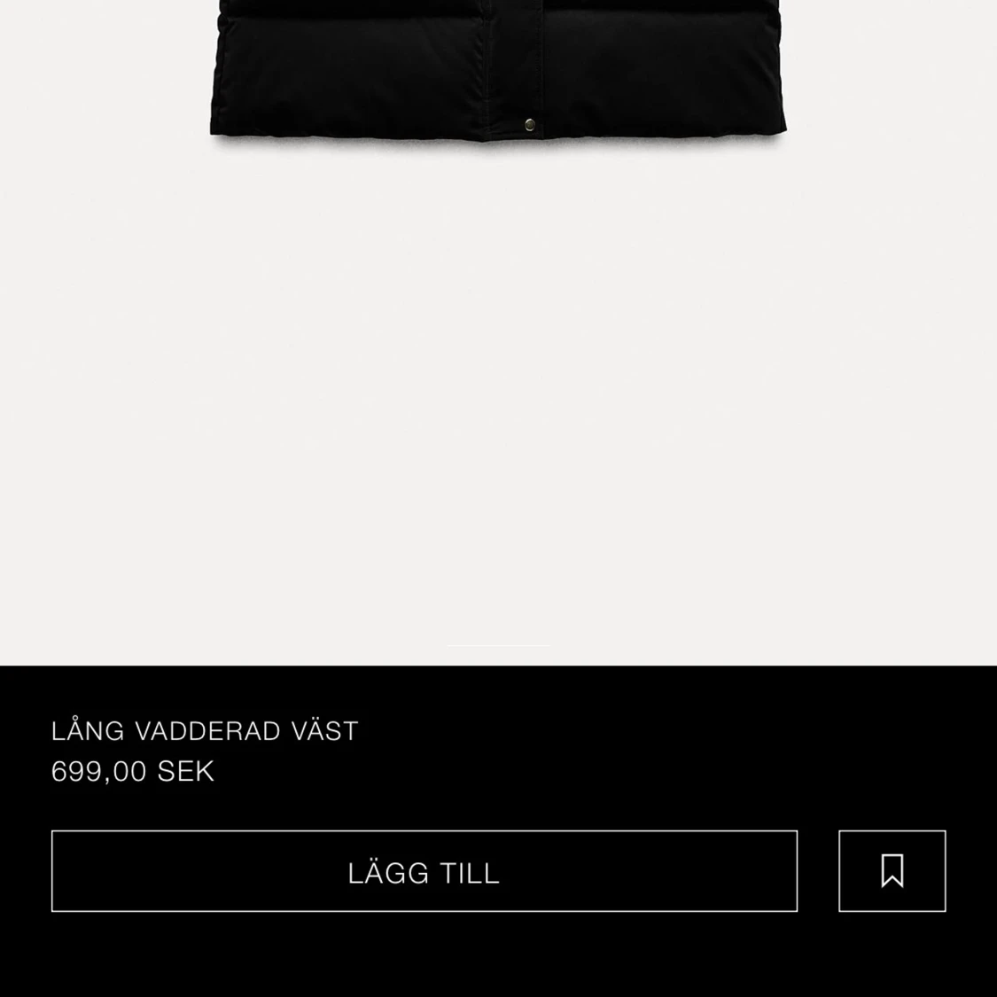 ZARA svart lång väst - 90