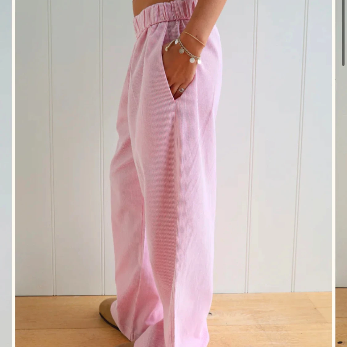 Rosa randiga byxor - 90