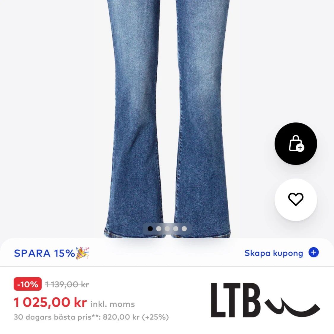 Blå bootcut jeans från LTB - 91