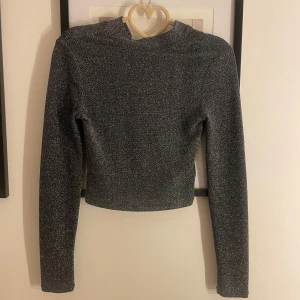 Glittrig svart topp - Säljer denna snygga glittertopp då den inte kommer till användning, jag har använt den 1 gång så den är i princip som ny. Perfekt till nyår!! 