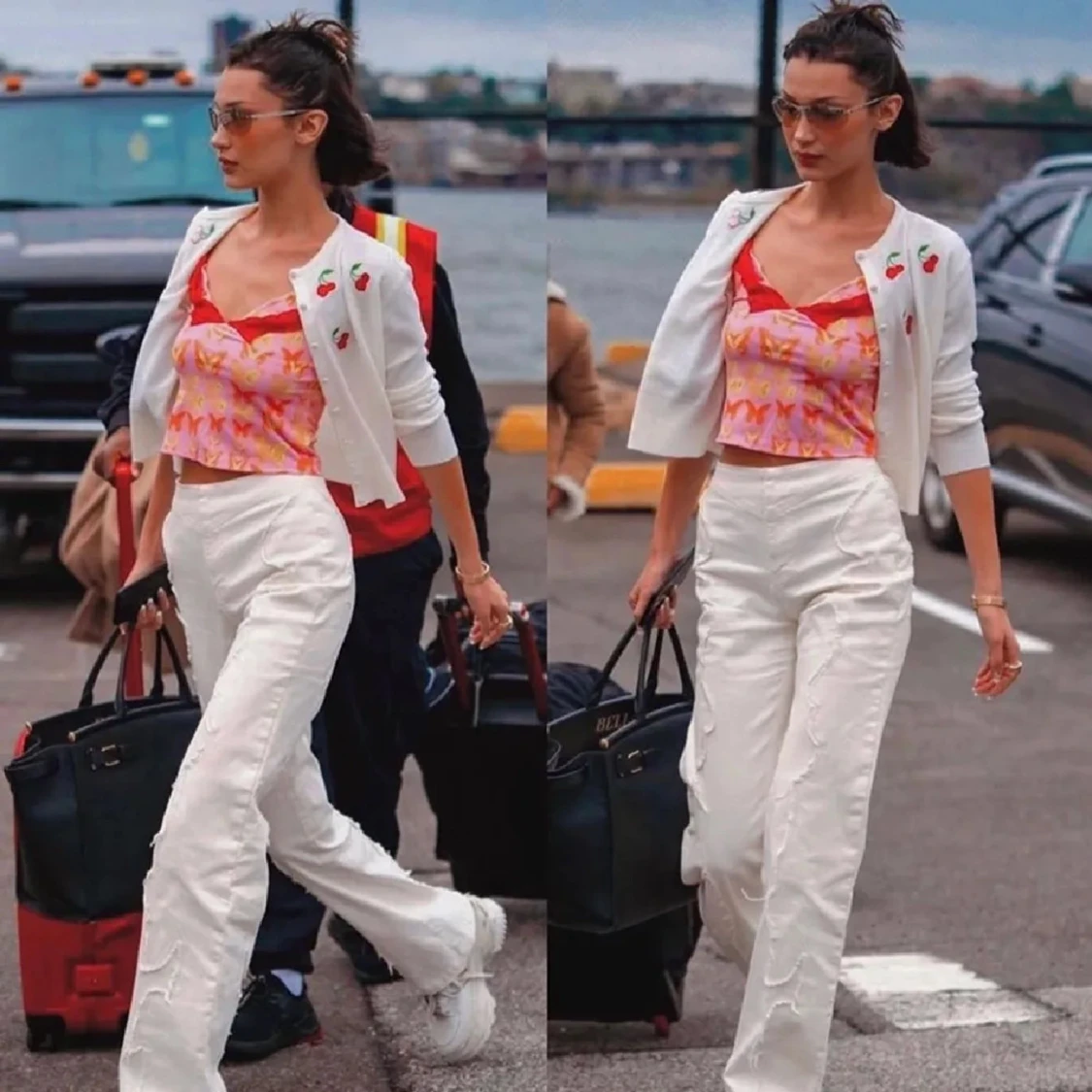 Rosa linnetopp med fjärilsmönster o-mighty  - 90