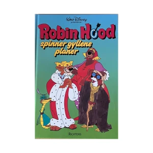 Robin Hood spinner gyllene planer - En färgglad bok från Walt Disney med titeln 'Robin Hood spinner gyllene planer'. Omslaget visar tecknade karaktärer från Robin Hood i glada färger. Perfekt för Disney-fans och samlare!