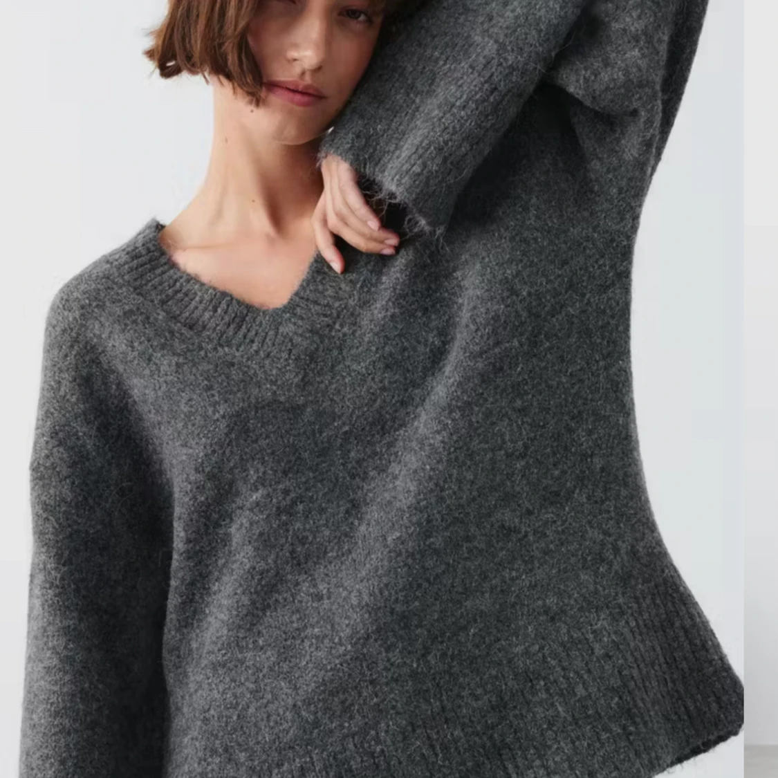 V ringad stickad tröja - 90