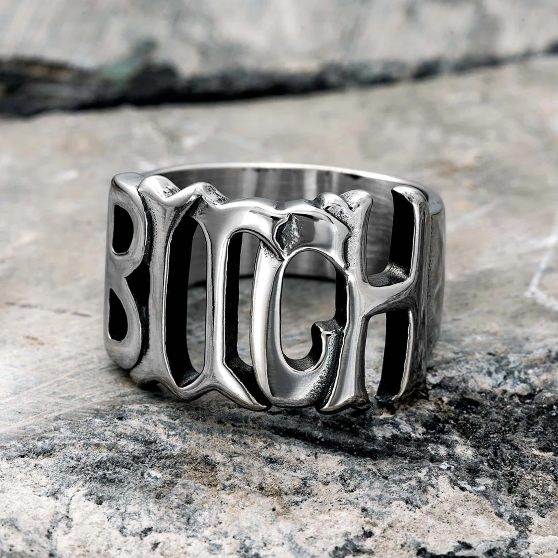 Bitch ring silver