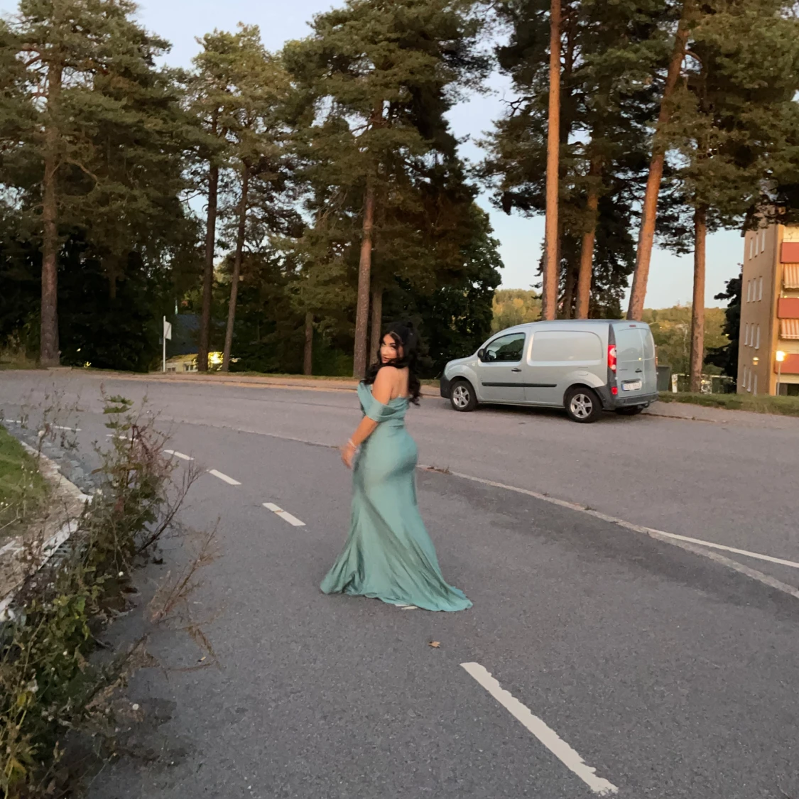 Grön långklänning - 90