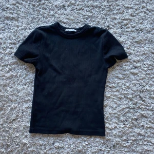 Svart t-shirt Zara - Svart ribbad t-shirt från Zara i storlek M, passar även S. Nyskick utan några defekter. 