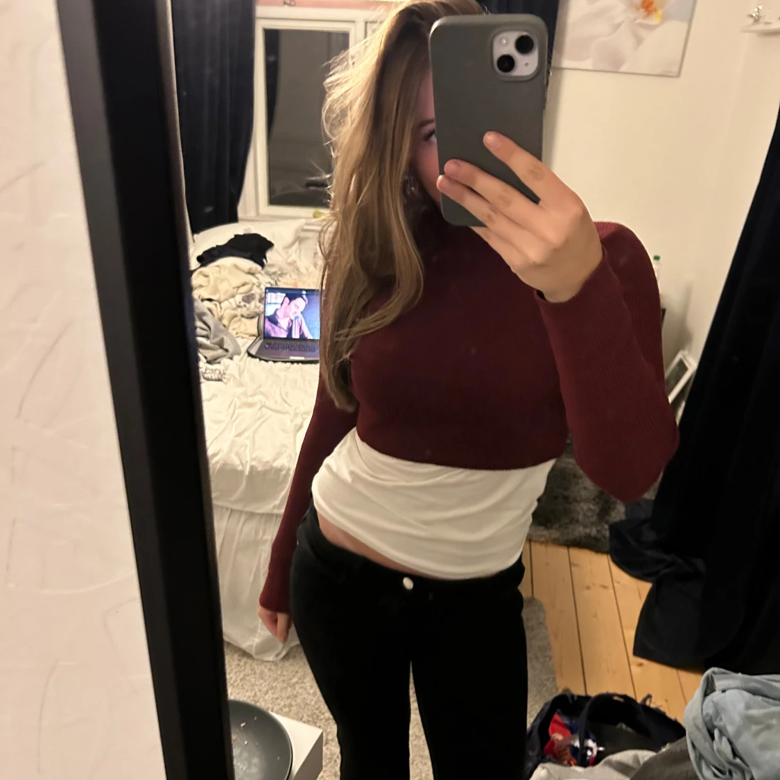 Vinröd topp💋 - 90