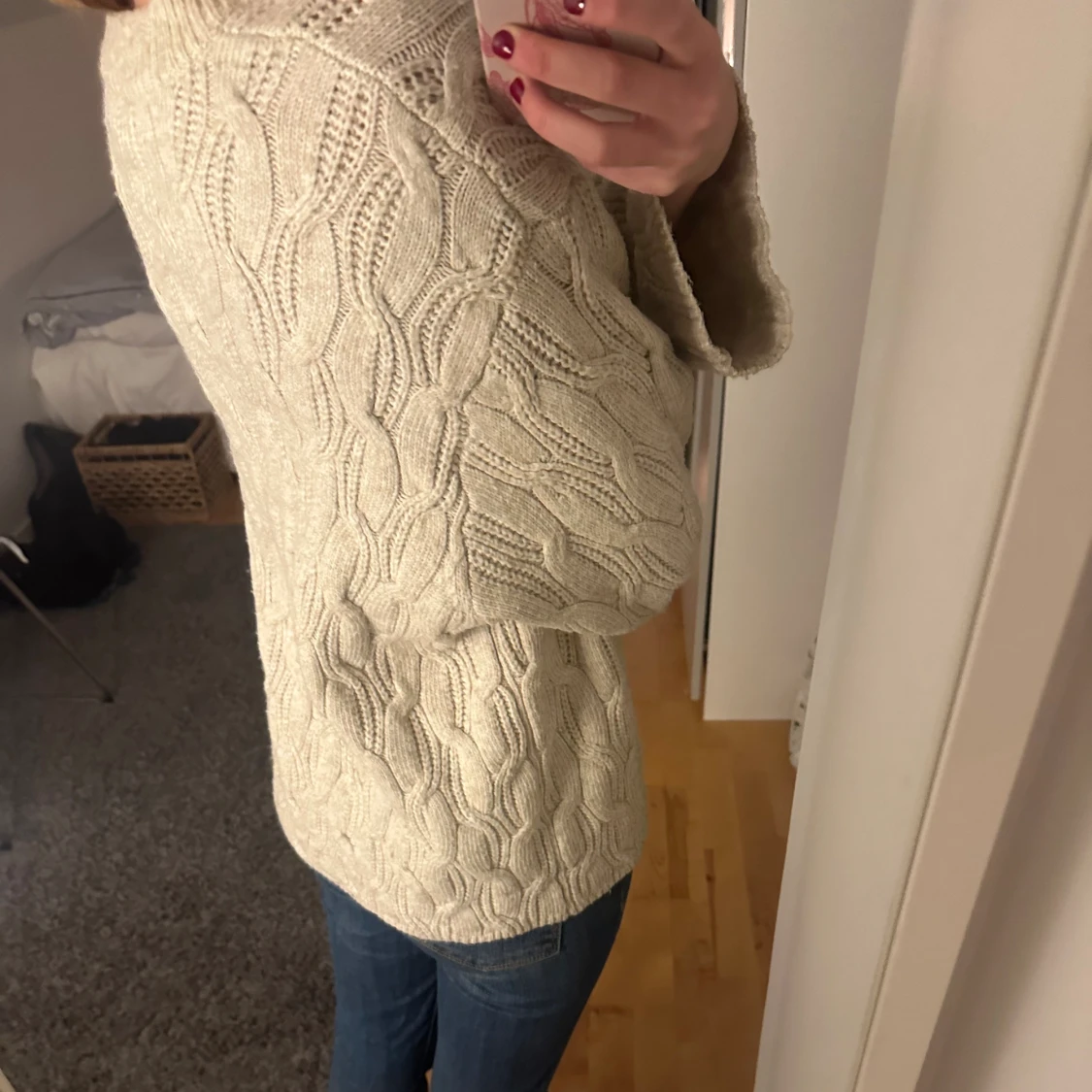 Kabelstickad tröja  - 90