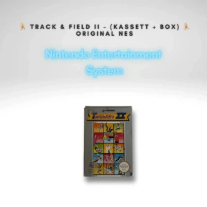 🏃 Track & Field II – Nintendo NES (Kassett + Box) 🏃 - Säljer Track & Field II till NES – komplett med originalkartong (se bilden). Ett klassiskt sportspel från Konami med många olika grenar och multiplayerläge. Perfekt för samlare eller nostalgiska spelkvällar!  ✅ Originalkassett i bra skick ✅ Originalkartong med visst slitage upptill (se bilden) ✅ Testad och fungerar utan problem ✅ European Version (PAL B) ❌ Ingen manual