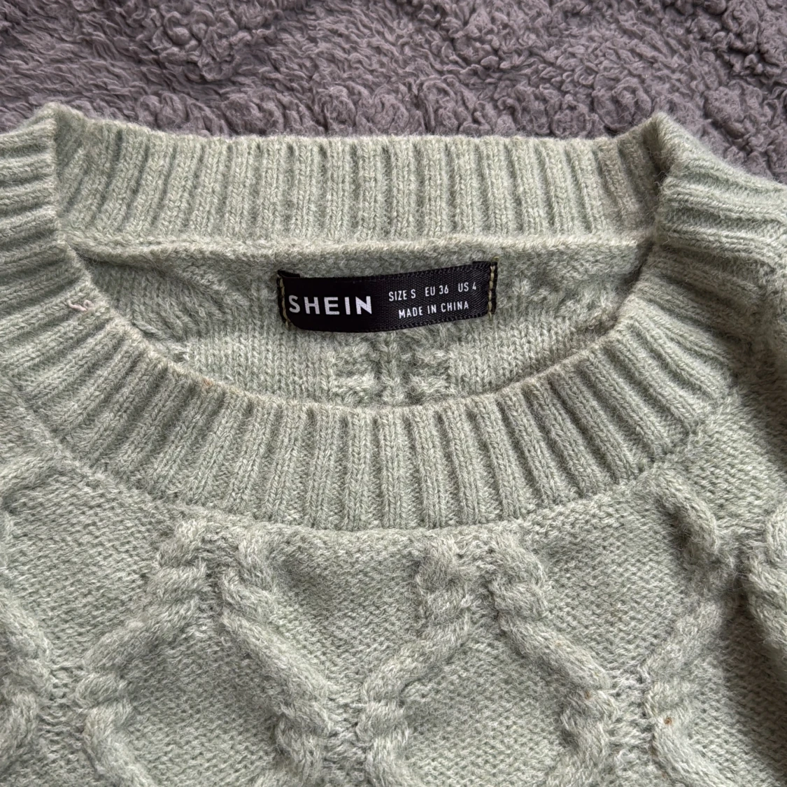 Ljusgrön stickad tröja från SHEIN - 1